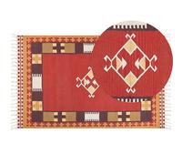 Cotton Kilim Area Rug 140 x 200 cm Multicolour PARAKAR