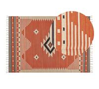 Cotton Kilim Area Rug 160 x 230 cm Orange GAVAR