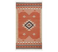 Cotton Kilim Area Rug 80 x 150 cm Orange GAVAR