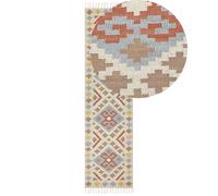 Cotton Kilim Runner Rug 80 x 300 cm Multicolour ATAN
