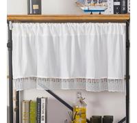 Cotton Kitchen Curtain with Hooks, Stylish Home Décor for Living Room Window Drapes