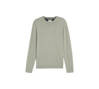 Cotton Knit Round Neck Pull Tom Tailor Gris M
