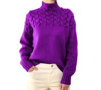 Cotton Knitted Jumpers Turtleneck & Cowl Neck Sweaters for Women - UK Sales Holiday Essentials Crop Swing Christmas Knit Sweater