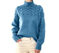 Cotton Knitted Jumpers Women's Turtleneck & Cowl Neck Sweaters - UK Sales Holiday Essentials Crop Swing Christmas Knit Sweater