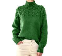 Cotton Knitted Jumpers Women's Turtleneck & Cowl Neck Sweaters - UK Sales Holiday Essentials Crop & Swing Christmas Knit Sweaters