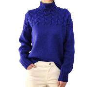 Cotton Knitted Jumpers Women's Turtleneck & Cowl Neck Sweaters - UK Sales Holiday Essentials Crop Swing Christmas Knit Sweater