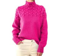 Cotton Knitted Jumpers Women's Turtleneck & Cowl Neck Sweaters - UK Sales Holiday Essentials Crop Swing Christmas Knit Sweaters