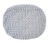 Cotton Knitted Pouffe 50 x 35 cm Grey PRIENE