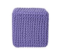Cotton Knitted Pouffe & Footstool Cube Square Chunky Ottoman Stool