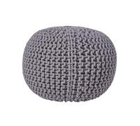 Cotton Knitted Pouffe & Footstool Round Large Chunky Ottoman Stool