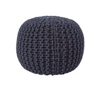 Cotton Knitted Pouffe & Footstool Round Large Chunky Ottoman Stool