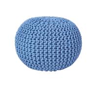 Cotton Knitted Pouffe & Footstool Round Large Chunky Ottoman Stool