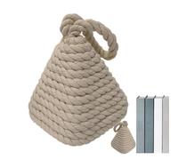 Cotton Knot Doorstop - Rustic Rope Block, Heavy Door Jam | Vintage Weighted Floor Handle Wedge, Modern Farmhouse Entryway Interior Window Bedroom Bookend for Kitchen Hallway Study Closet