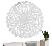 Cotton Lace Table Placemat - Handmade Braided Crochet Round Table Mat - Hand Crocheting Circular Table Mat for Work Area, Dinner Table, Computer Desk, Home, Coffee Table, Kitchen