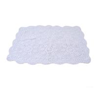Cotton Lace Tablecloth Rectangular 40 x 60 cm for White Cotton (White) | Pure cotton, breathable, soft to the touch, machine washable, for dining rooms and cafes
