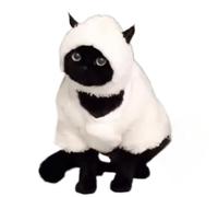 Cotton Lamb Cosplay Sheep Costume for Cat - Winter Fluffy Plush Fleece Four Leg Outfit with Hood Warm Pajamas Soft Pet Clothes for Small Dogs Cats Holiday Party Wear (#1,XXL)