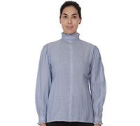 Cotton Lane Chambray Cotton Blouse Blue