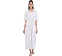 Cotton Lane Classic Short Sleeve Nightdress Plus Size White