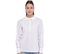Cotton Lane Classic White Cotton Peter Pan Collar Blouse.