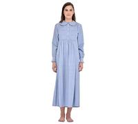 Cotton Lane Nightingales Collar Long Sleeve Chambray Nightdress