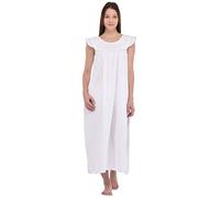 Cotton Lane Sleeveless Classic White Cotton Nightdress