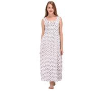 Cotton Lane Soft Wrinkle-Free Printed Dress (White_Olive_Terracotta_Short)