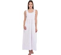 Cotton Lane White Sleeveless Classic Dress/Nightdress