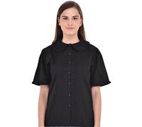 Cotton Lane Women's Collar Black Blouse