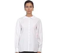 Cotton LaneCollar Long Sleeve Blouse White