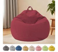 Cotton Linen Bean Bag Cover Without Filling - Bean Bag Sofa Cover Replacement, Lazy Seat Bag Washable Removable Zipper for Tatami Bedroom Office Living Room (#9,100x120cm)