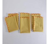 Cotton Linen Blend Napkins Set of 6 - Everyday Use, Perfect for Parties, Dinners, Weddings, Cocktail, Christmas - Cloth, Washable & Reusable - 20x20 Lemon