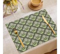 Cotton Linen Bouquet of plants Placemats, Rustic Vintage Fall Dining Table Mats for Kitchen Table Decoration Indoor Outdoor, Washable rustic farmhouse style Place Mats Set of 4 (18x12in), 45x30cm