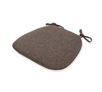 Cotton Linen Dining Chair Cushs Set of 2 - Washable Non-Slip U-S Pads with Rubber Back for Kitchen & Dining Room - Brown 43x41x35cm