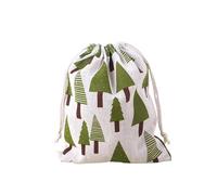 Cotton Linen Drawstring Bag Cute Cartoon Pattern Animal Plant Print Fabric Pouch Storage Sundry OrganizerBags for Jewelry DIY Craft(Color 10,M-19.4x24cm)