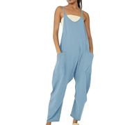 Cotton Linen Dungarees for Women UK - Jumpsuit for Women UK Plus Size
