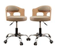 Cotton Linen Fabric Bar Stools Set of 2, Counter Height Barstools with Low Back and Soft PU Silent Glides, Adjustable Swivel Bar Chairs for Kitchen Island, Pub