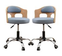 Cotton Linen Fabric Bar Stools Set of 2, Counter Height Barstools with Low Back and Soft PU Silent Glides, Adjustable Swivel Bar Chairs for Kitchen Island, Pub