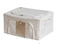 Cotton Linen Fabric Storage Bin for beige Dust-Proof Cotton Linen
