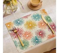 Cotton Linen Fire Animal Wolf Placemats,Rustic Vintage Fall Dining Table Mats for Kitchen Table Decoration Indoor Outdoor,Washable Passionate and fierce animals Place Mats Set of 2 (18x12in), 45x30cm