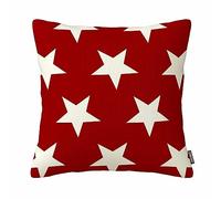 Cotton Linen Flag Stars Galaxy Red(stars) Decorative Throw Pillow Cover Cushion Case 18X18 Inch