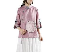 Cotton Linen Shirt Tang Suit Women Traditional Elegant Loose Female Hanfu Tops National Style Chinese Vintage Blouse
