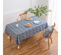 Cotton Linen Tablecloths 135x260cm, Rectangle Tablecover, Table Clothes for Rectangle Tables, Square Wrinkle Table cover for Party, Birthday, Holiday, Dining