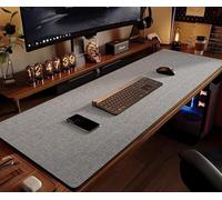 Cotton Linen Texture Desk Mat for Desktop - Large Waterproof Non-Slip Computer Desk Pad Protector, Double-Sided Mouse Pad with Smooth Surface for Keyboard Mouse Home Office (#3,70x140cm)