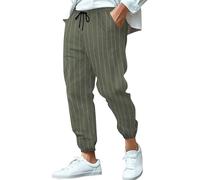 Cotton Linen Trousers for Men UK Classic Elasticated Waist Drawstring Tracksuit Bottoms with Pockets Wide Leg Relaxed Fit Comfort Trousers Casual Lightweight Mens Cotton Linen Trouser Green