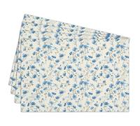 Cotton Linen Waterproof Placemats Set of 4, Blue Floral Dining Mat Table Mats Decor Fabric for Kitchen Dinner Coffee Shop Table, Indoor/Outdoor Washable Wipeable Placemat -N029