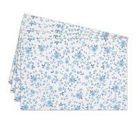 Cotton Linen Waterproof Placemats Set of 4, Blue Floral Dining Mat Table Mats Decor Fabric for Kitchen Dinner Coffee Shop Table, Outdoor/Indoor Washable Wipeable Placemat -N030