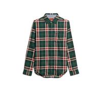 Cotton long-sleeve checked shirt Superdry Vert S