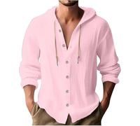 Cotton Long Sleeve Shirt Mens Mens Thin Hoodies For Summer Loose Fit Comfortable Hooded Shirts Fashion Versatile Button Shirt Simple Drawstring Hoodie Casual Holiday Tops Jumpers For Men Uk