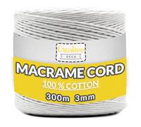 Cotton Macrame Cord | 300m 2-3mm Thickness | 2 Colours | Rope String Yarn Twine