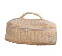 Cotton Makeup Bag, Portable Travel Cosmetic Bag, Soft Padded Large Capacity Floral Toiletry Bags dstproof Quilted Make Up Bags for Outdoor Travel,Gifts for Women